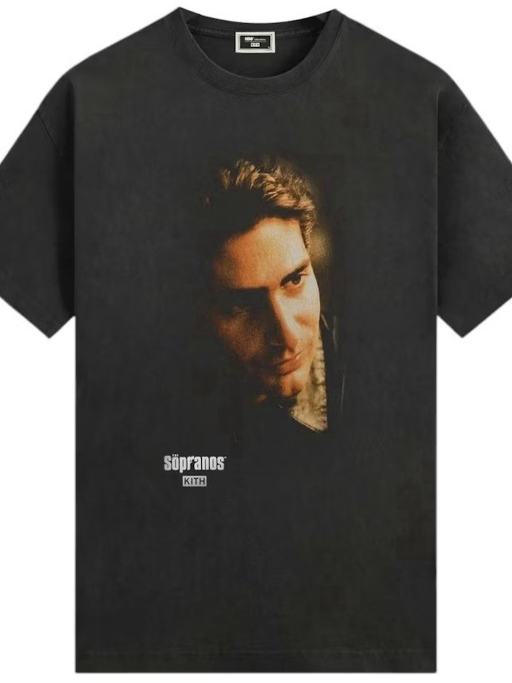 Kith Black Graphic Crewneck Tee with Warm Portrait Print